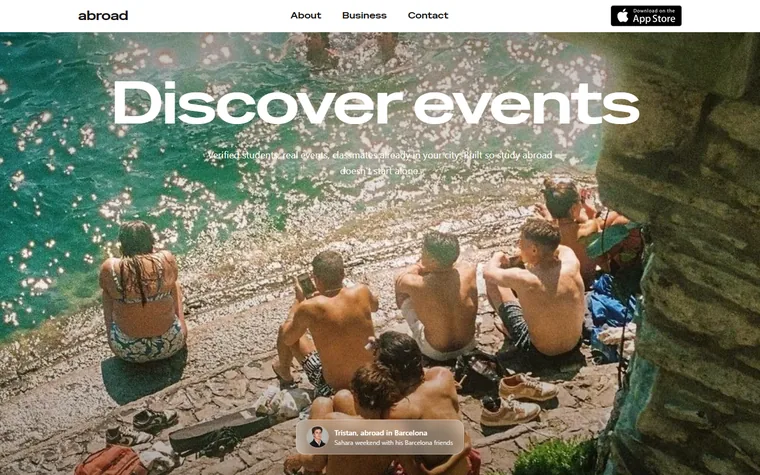 Abroadsocial homepage