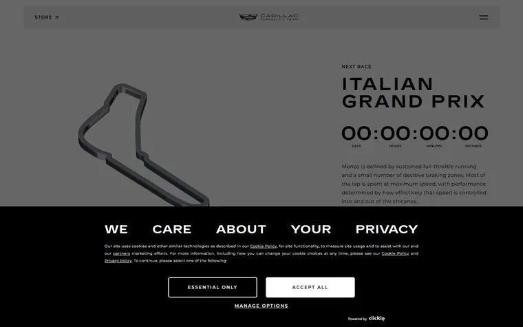Cadillacf1team homepage