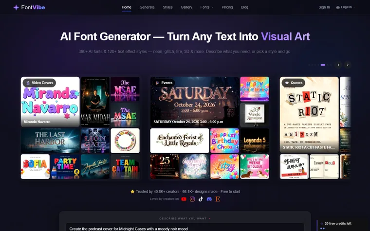 Fontvibe homepage