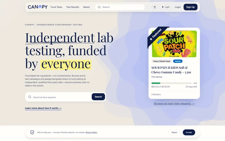 Forcanopy homepage
