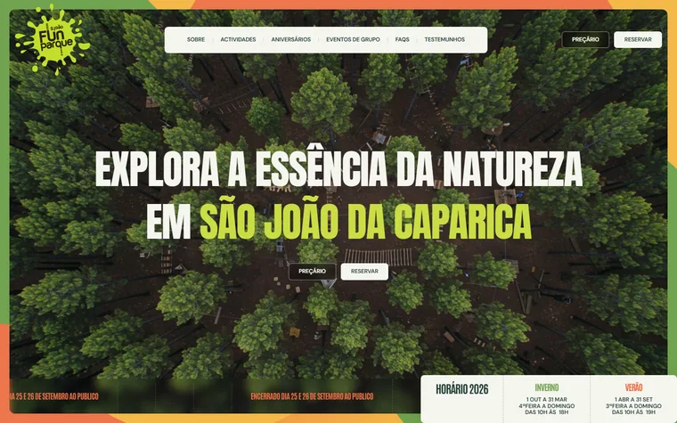 Funparquesaojoao homepage