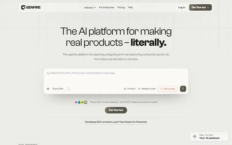 Genpire homepage