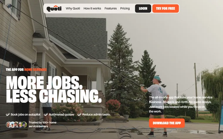 Getquoti homepage