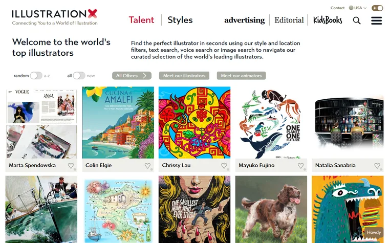 Famous Illustrators homepage