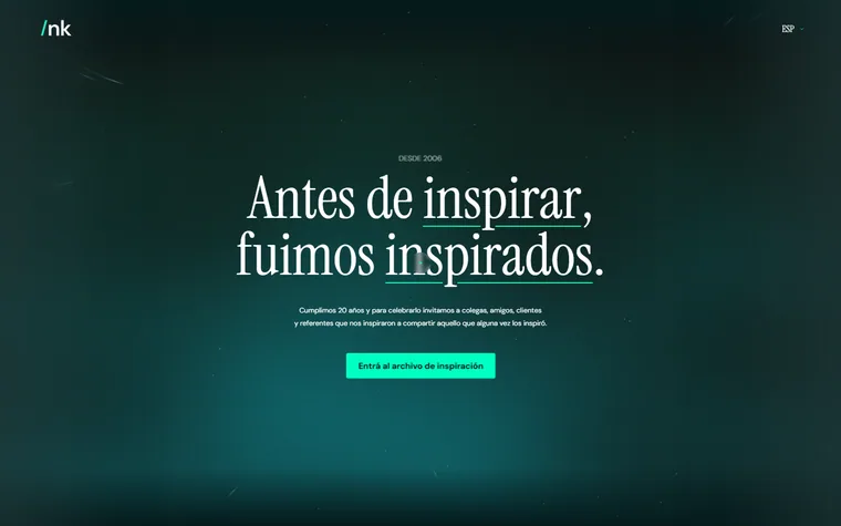 Inspiring homepage