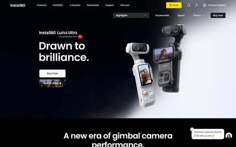 Insta360 homepage