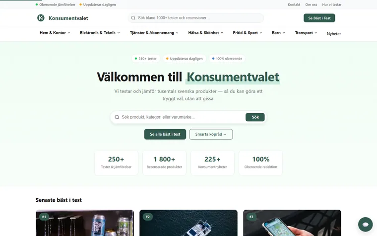 Konsumentvalet homepage