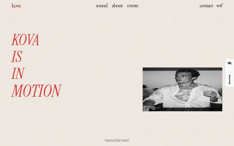 Kova homepage