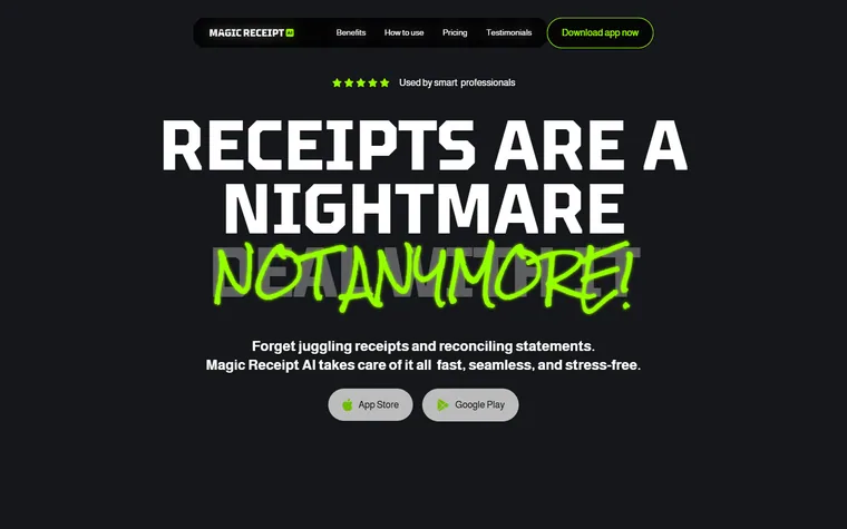 Magic Receipt homepage
