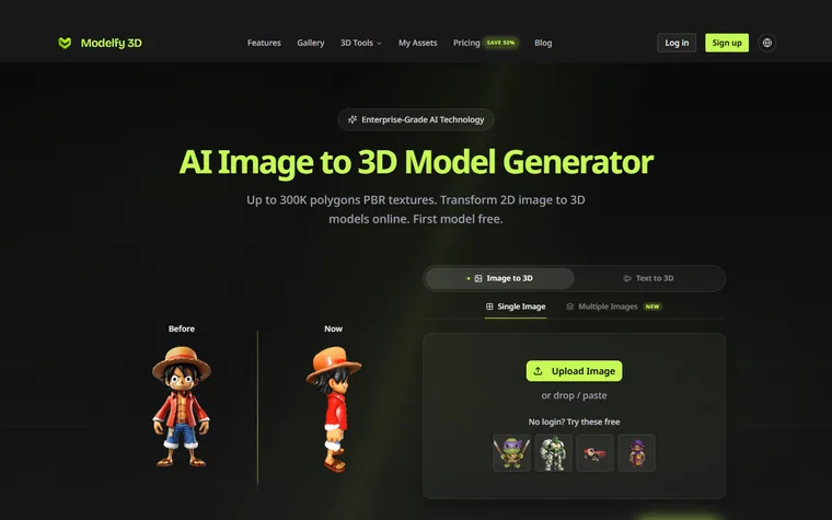 Modelfy homepage