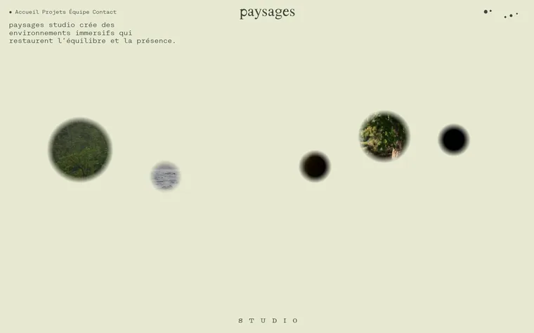 Paysages homepage