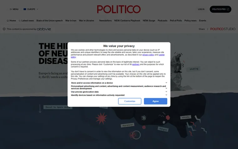 Politico homepage