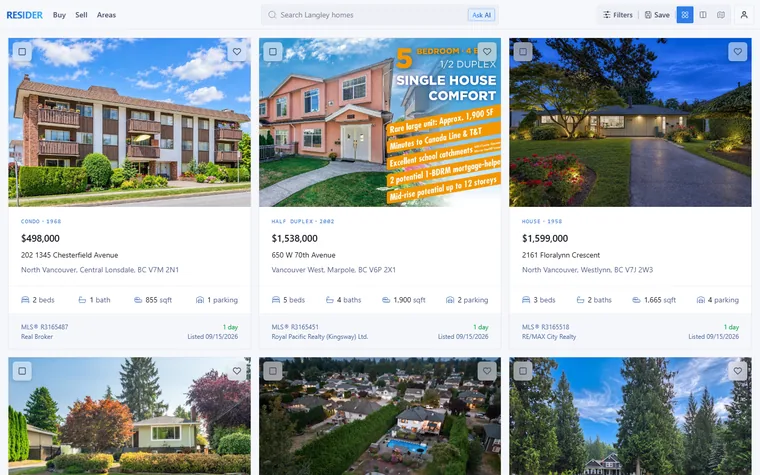 Resider homepage