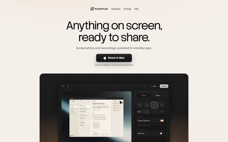 ScreenTune homepage
