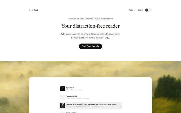 Sort homepage