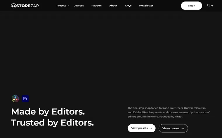 Storezar homepage