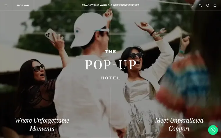 Thepopuphotel homepage