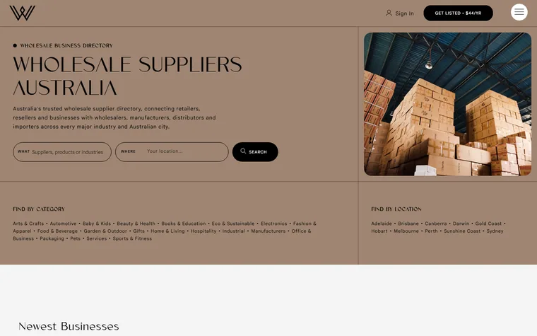 Wholesalesuppliersaustralia homepage